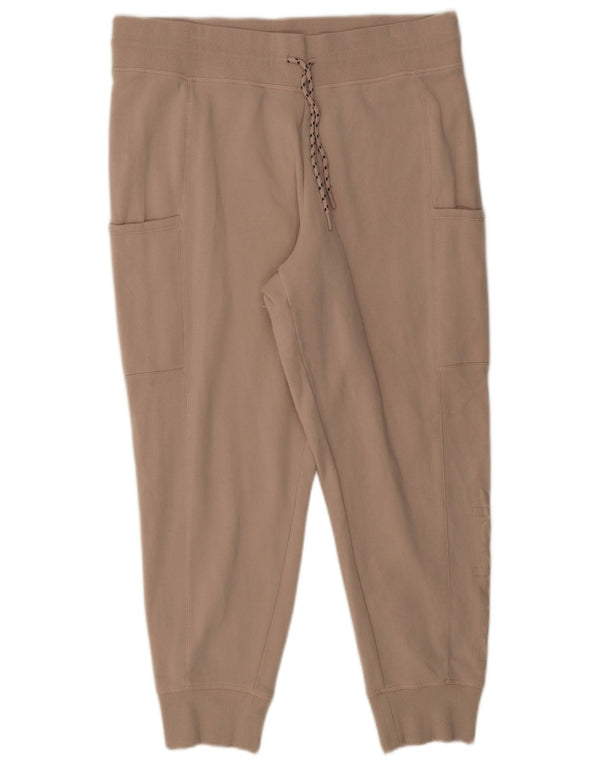 Женские спортивные брюки Reebok с графическим рисунком, джоггеры UK 18 XL, бежевые, хлопок