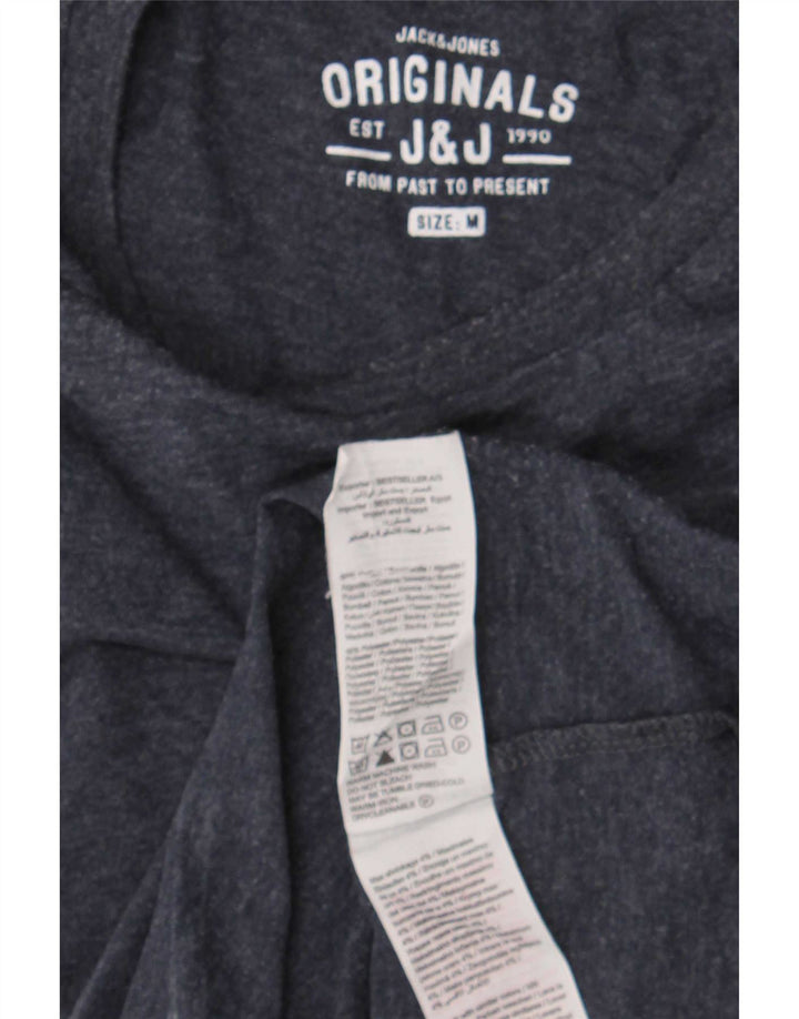 Мужская футболка Jack & Jones Top среднего размера, темно-синяя, хлопок