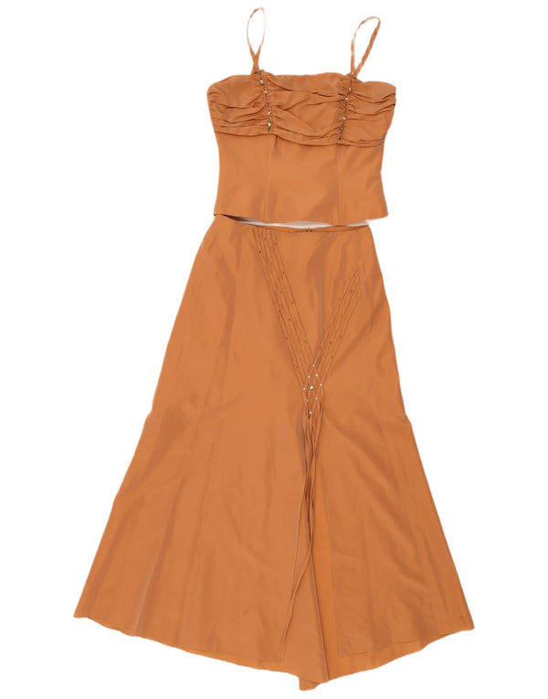 Винтажный женский комплект из 2 юбок IT 44 Medium W28 Бежевый ацетат