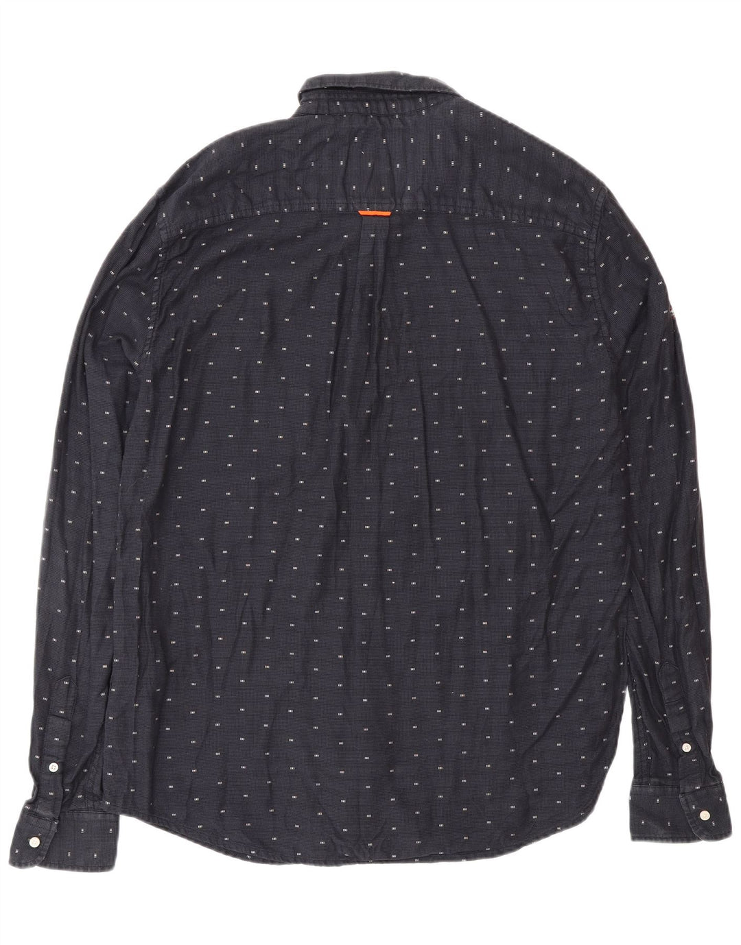 SUPERDRY Мужская рубашка стандартного кроя XL, темно-синий пятнистый хлопок