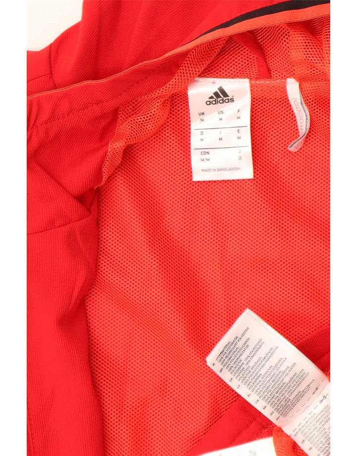 Мужская куртка-дождевик Adidas Climacool Graphic Hooded UK 38, средний красный полиэстер