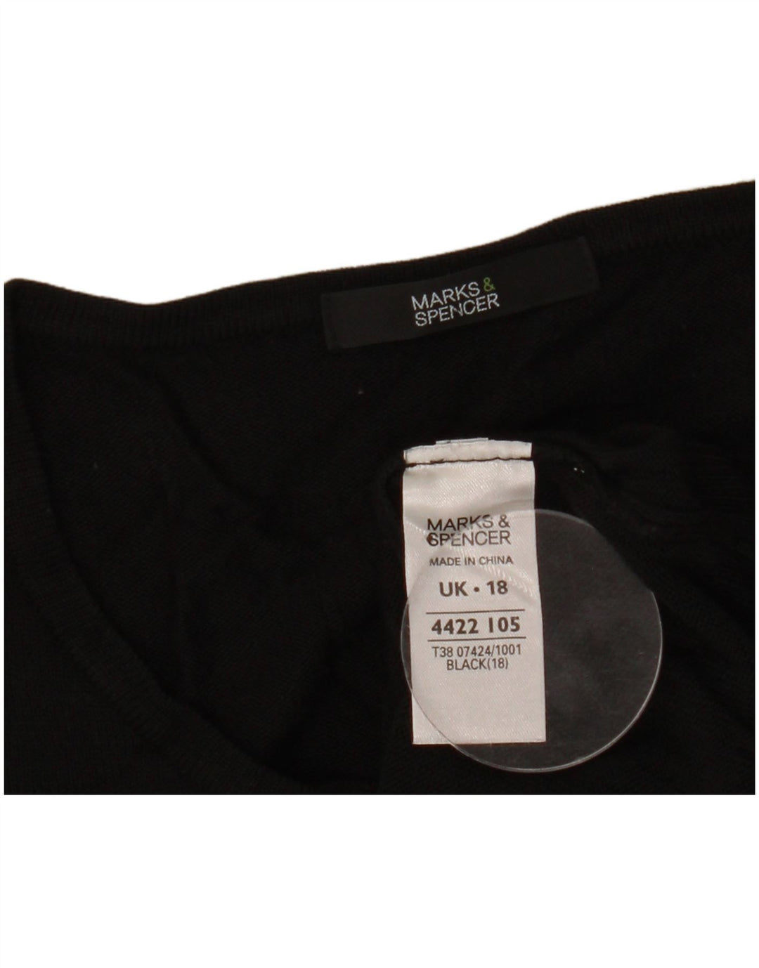 Женский свободный джемпер с круглым вырезом MARKS & SPENCER UK 18 XL, черный