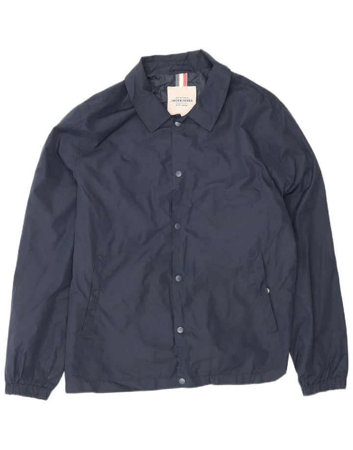 Мужская куртка-бомбер Jack & Jones UK 40, темно-синяя, большая