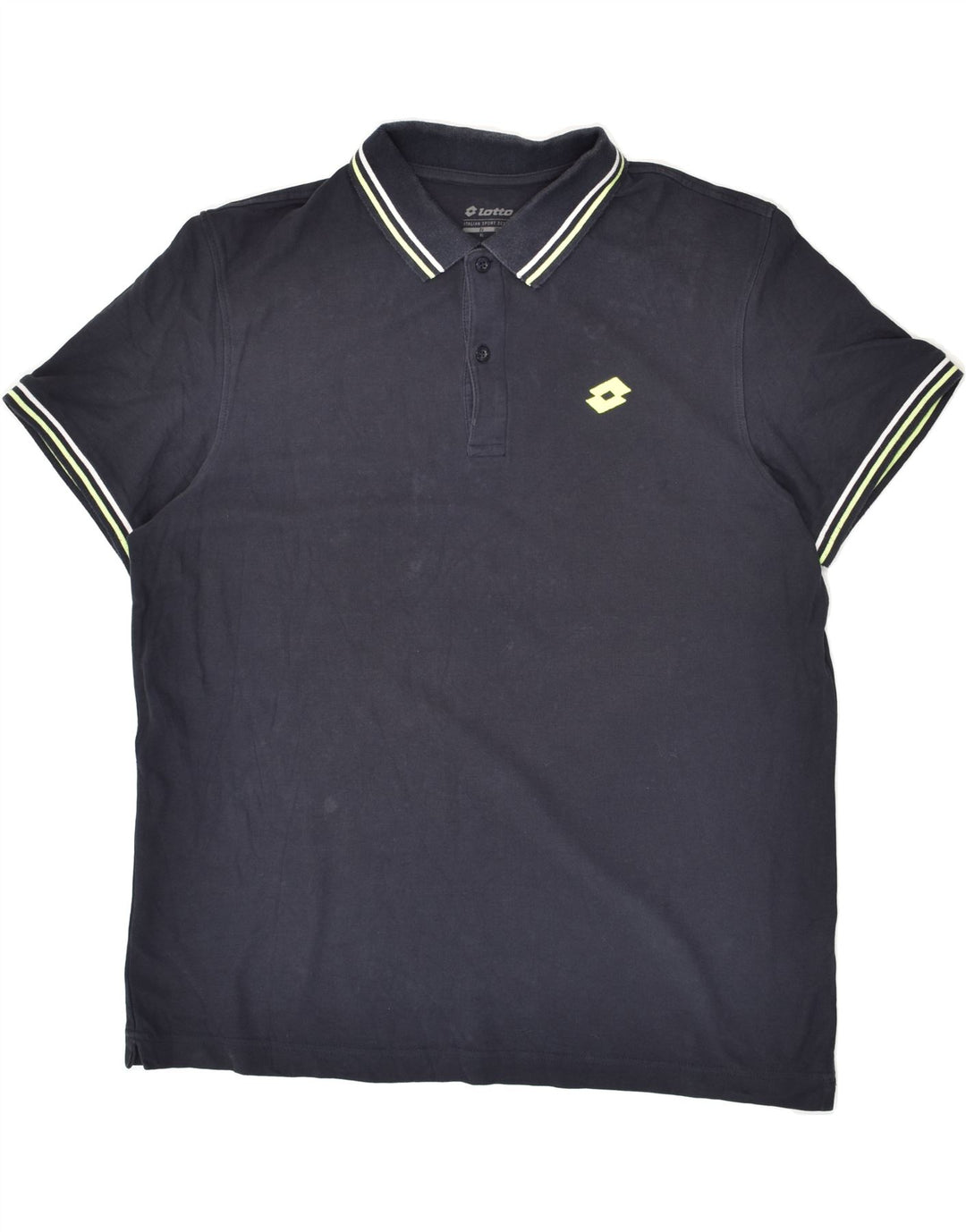 LOTTO Mens Polo Shirt XL Navy Blue Cotton | Vintage Lotto | Thrift | Second-Hand Lotto | Used Clothing | Messina Hembry 