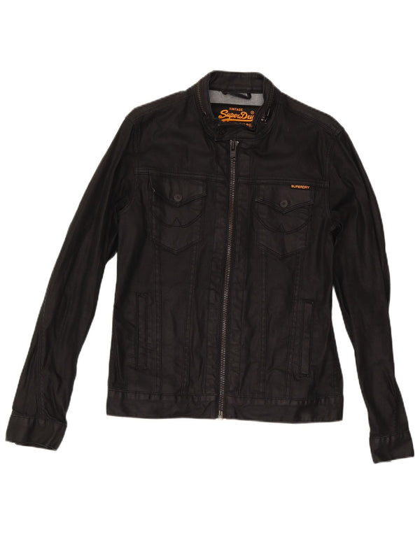 Мужская джинсовая куртка Superdry UK 36, маленькая, черный, хлопок