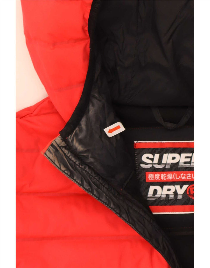 Женская утепленная куртка с капюшоном Superdry UK 10, маленький красный полиэстер