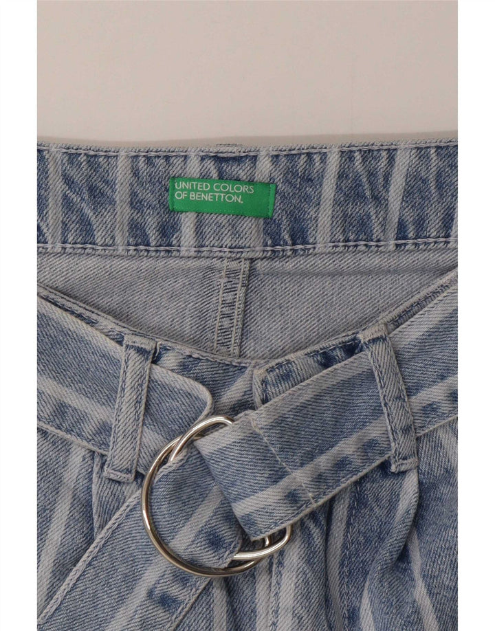 Женская джинсовая юбка Benetton W26, маленькая, синяя в полоску