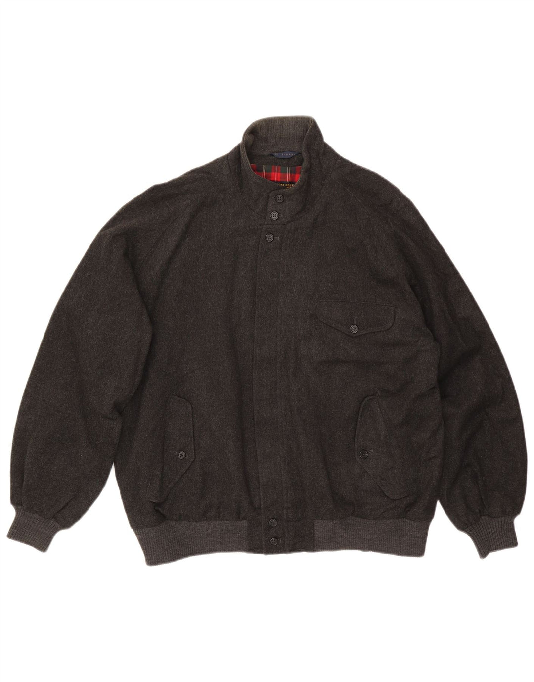 Мужская куртка-бомбер Brooks Brothers UK 44 2XL серая шерсть