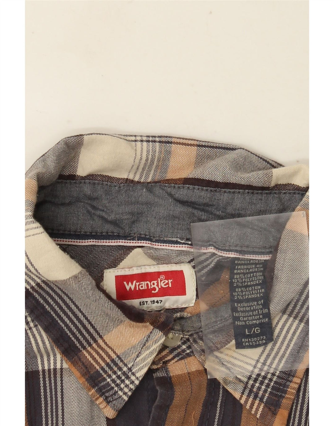 Мужская фланелевая рубашка WRANGLER, большая разноцветная клетка, хлопок