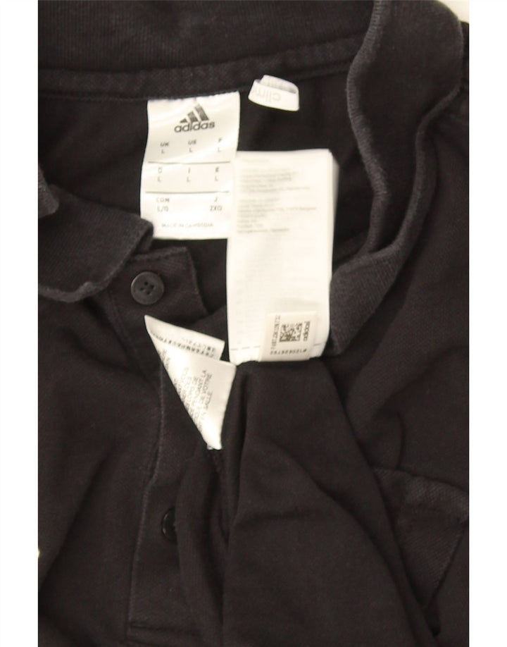 Мужская рубашка-поло Adidas Climalite, большая черная хлопковая