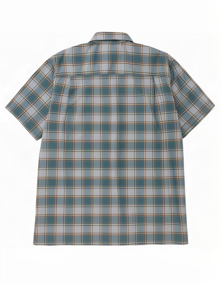 Мужская рубашка Nautica с коротким рукавом XL, синяя клетка, хлопок
