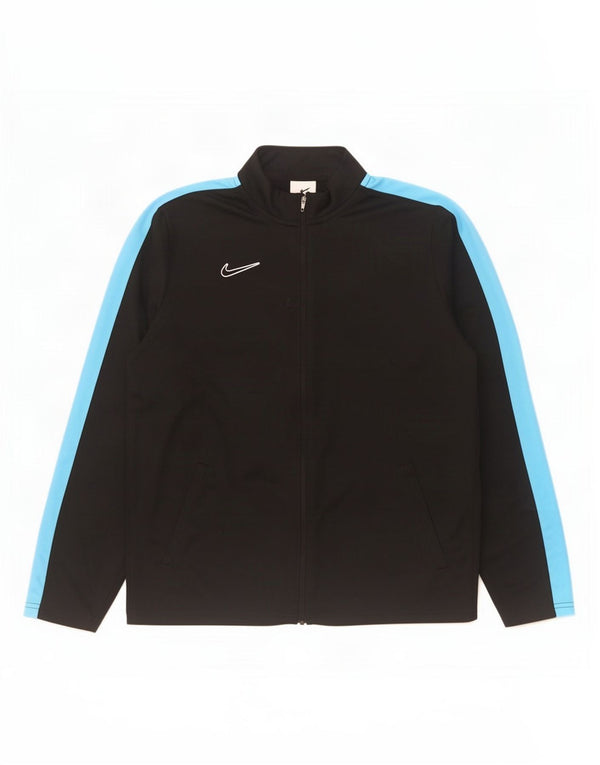 Спортивная куртка Nike Dri Fit для мальчиков 13–14 лет, черный цвет с блоками, размер XL