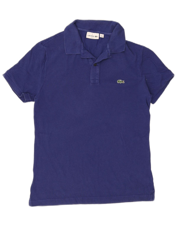 Мужская рубашка-поло приталенного кроя Lacoste, размер 4, средний синий хлопок, хлопок