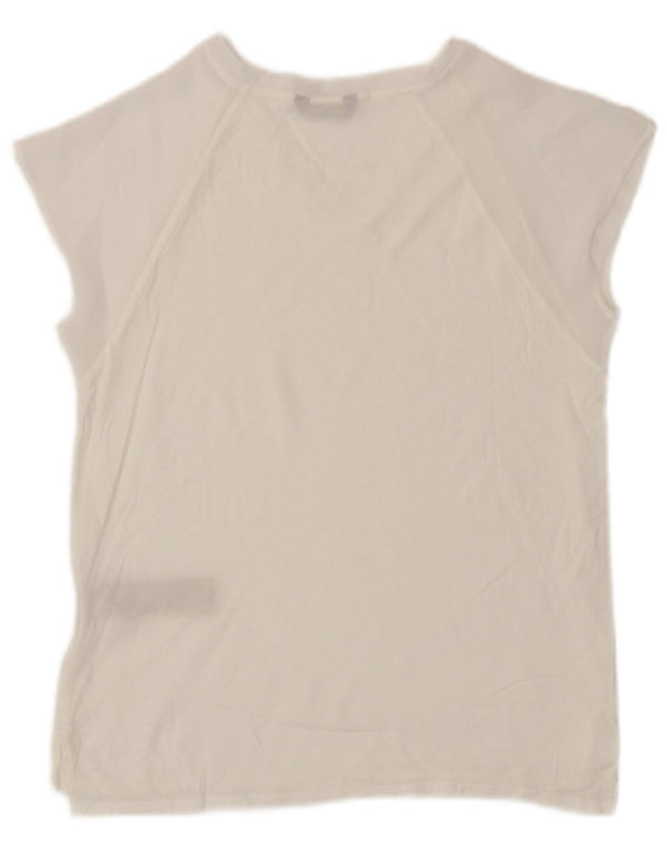 Женская футболка Massimo Dutti Top UK 10 Small White Lyocell