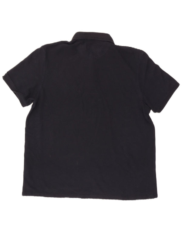 Мужская рубашка-поло Ted Baker, размер 6, 2XL, темно-синяя, хлопок