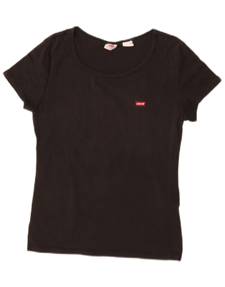 Женская футболка Levi's Top UK 12, средний черный хлопок