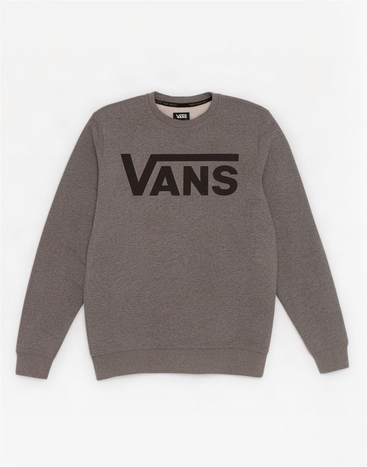 Мужской свитшот с рисунком Vans, маленький серый хлопковый джемпер в крапинку