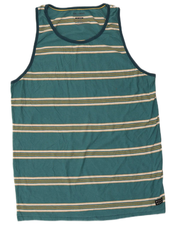 Billabong Мужской жилет индивидуального кроя 2XL из хлопка в зеленую полоску