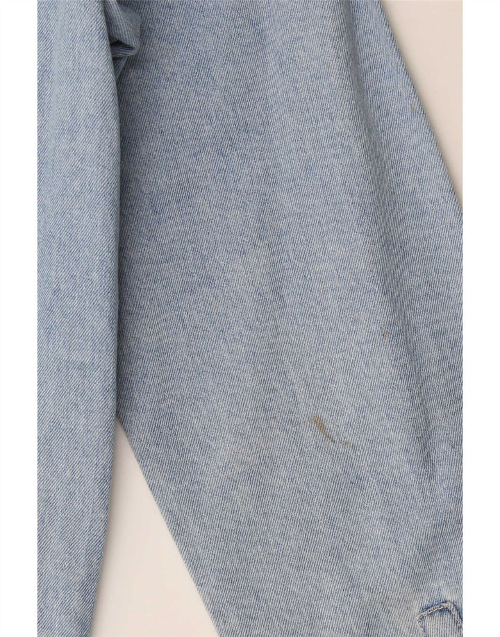 Мужская джинсовая рубашка Zara из хлопка среднего синего цвета