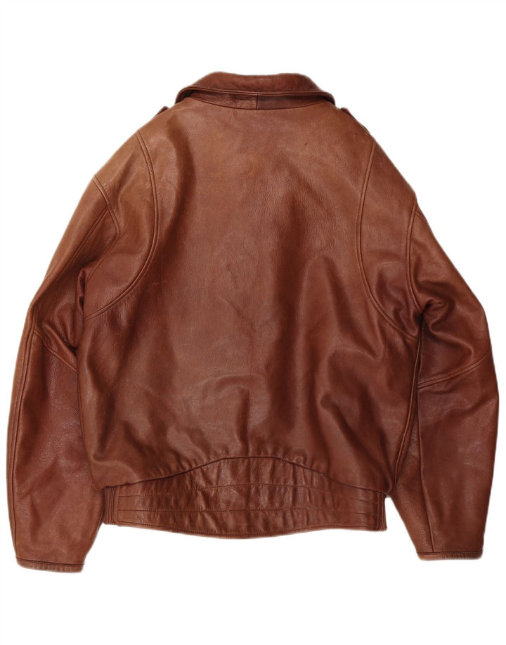Мужская кожаная куртка Dainese IT 52 большая коричневая