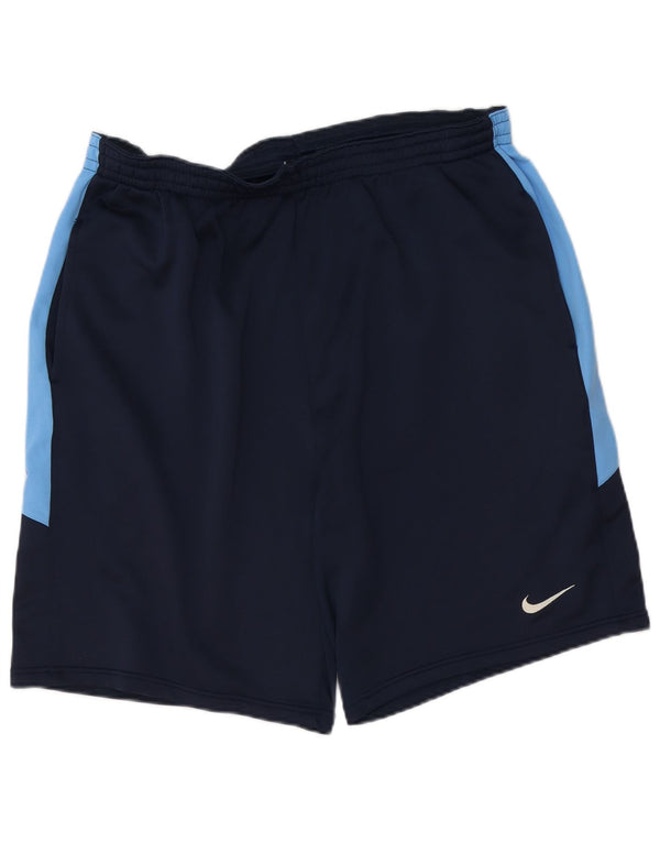 Мужские спортивные шорты NIKE Dri Fit 2XL, темно-синие, полиэстер с цветными блоками