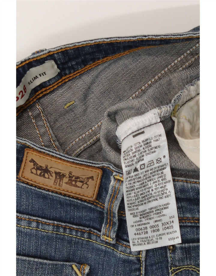 Женские узкие джинсы Levi's 628 W30 L34 синие, хлопок