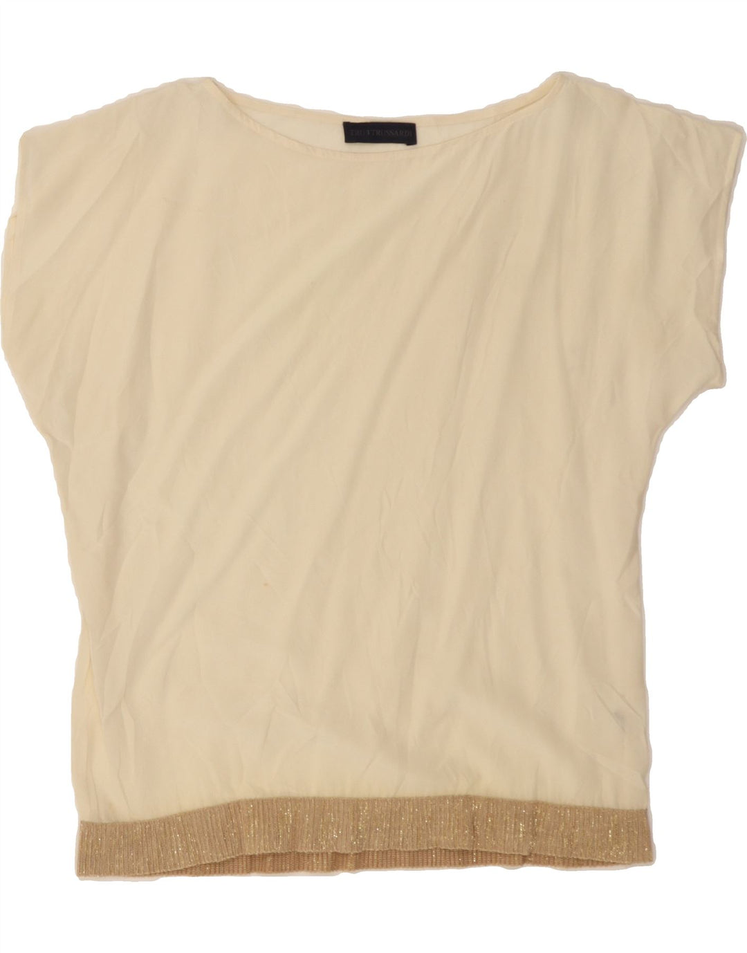 TRUSSARDI Womens Blouse Top UK 12 Medium Off White Vintage Trussardi and Second-Hand Trussardi from Messina Hembry 