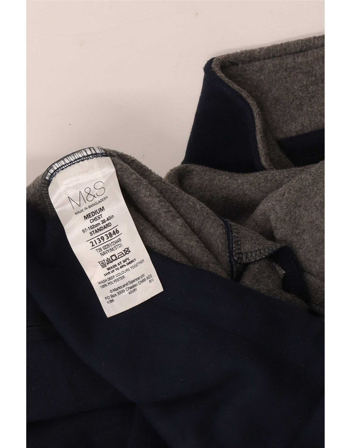 Мужская флисовая куртка Marks & Spencer UK 38, средний темно-синий полиэстер