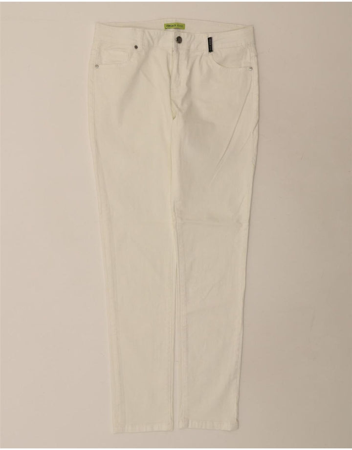 Versace Женские джинсы узкого кроя IT 44 Medium W32 L31 Белый хлопок