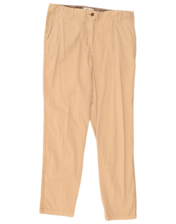 Женские брюки-чиносы Marks & Spencer с высокой талией, Великобритания 14, большие W34 L31, бежевые