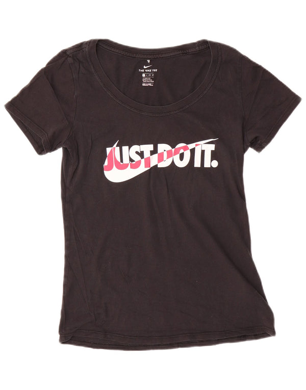 Женская футболка спортивного кроя с графическим рисунком NIKE UK 6 XS, черный хлопок