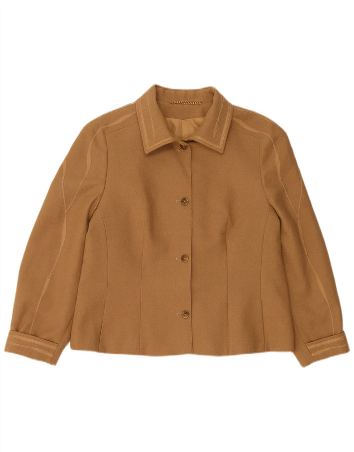 Женский пиджак COJANA на 4 пуговицах, Великобритания, 16, большой, бежевый, шерстяной