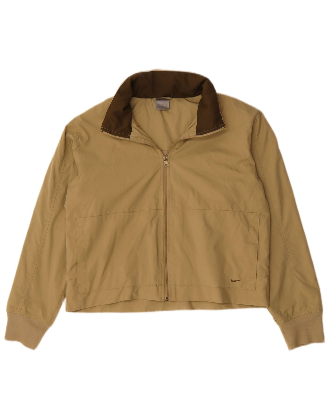 Женский укороченный спортивный костюм с капюшоном NIKE, размер США 8/10, средний бежевый