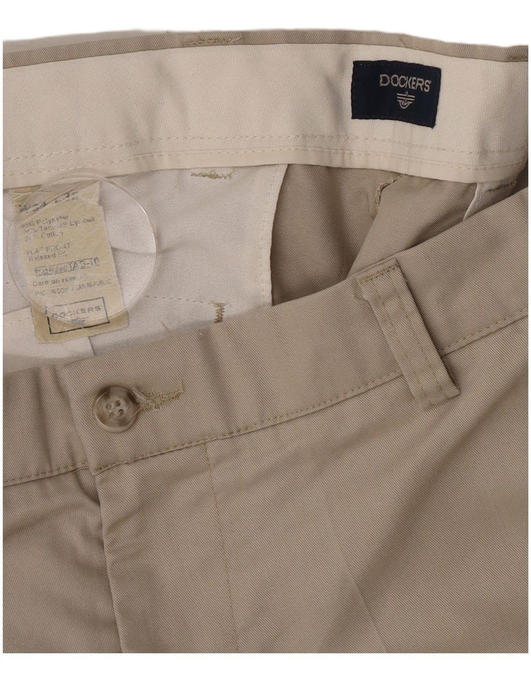 Мужские прямые брюки-чиносы Dockers W34 L30 бежевого цвета из полиэстера