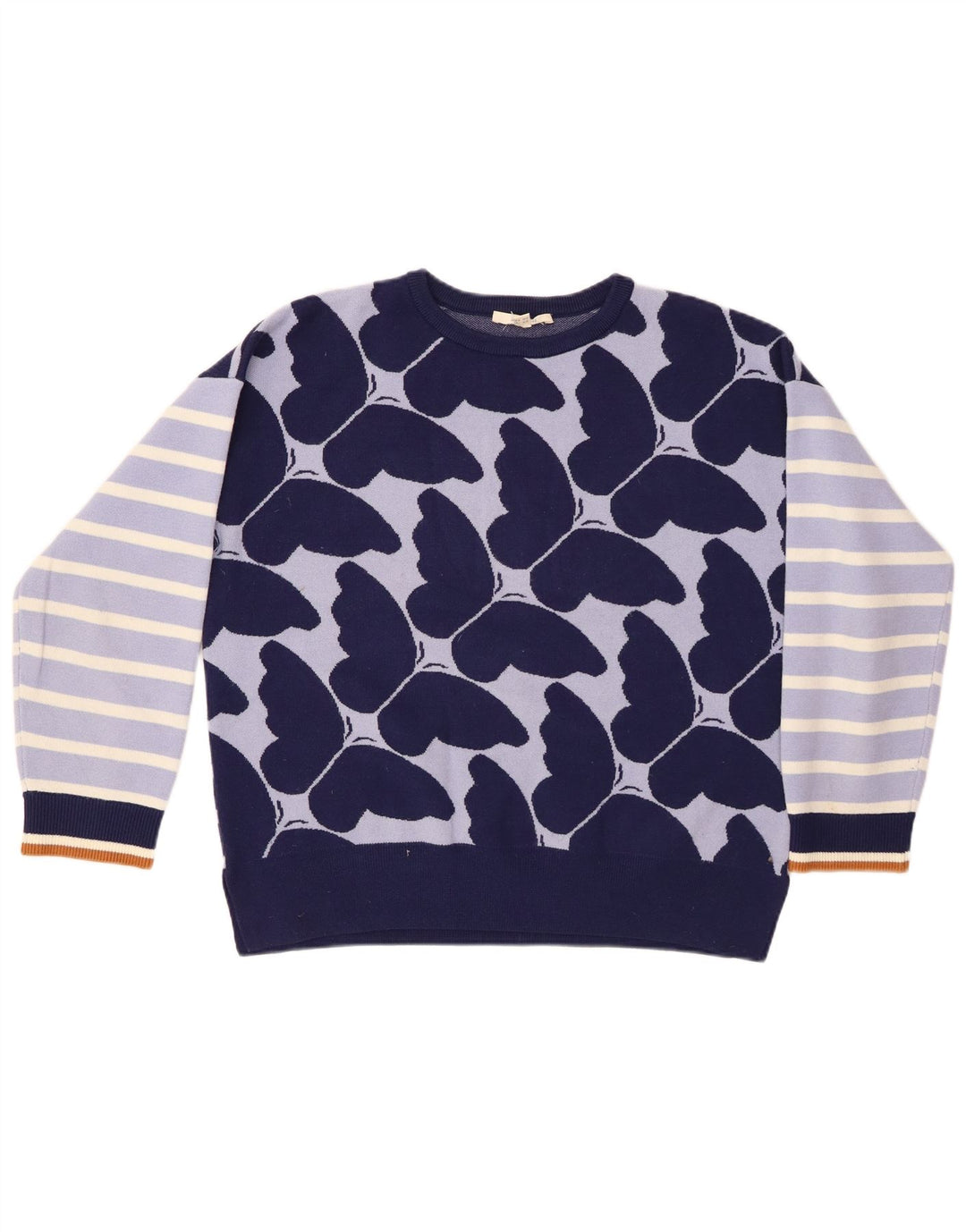 Женский джемпер с круглым вырезом WHITE STUFF UK 14, большой темно-синий в полоску