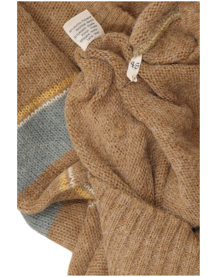 Мужской джемпер с круглым вырезом Portobello’s IT 48, средний коричневый цвет с цветными блоками