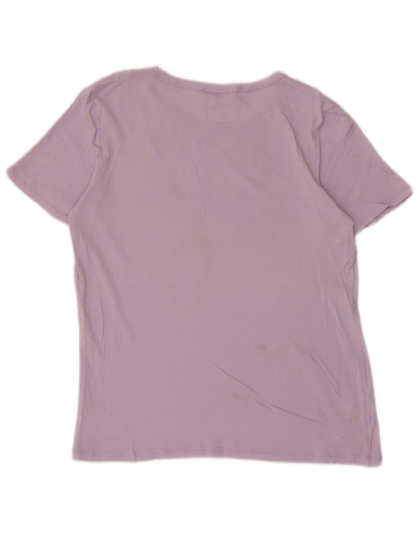 Женская футболка Benetton Top UK 14, большой фиолетовый хлопок