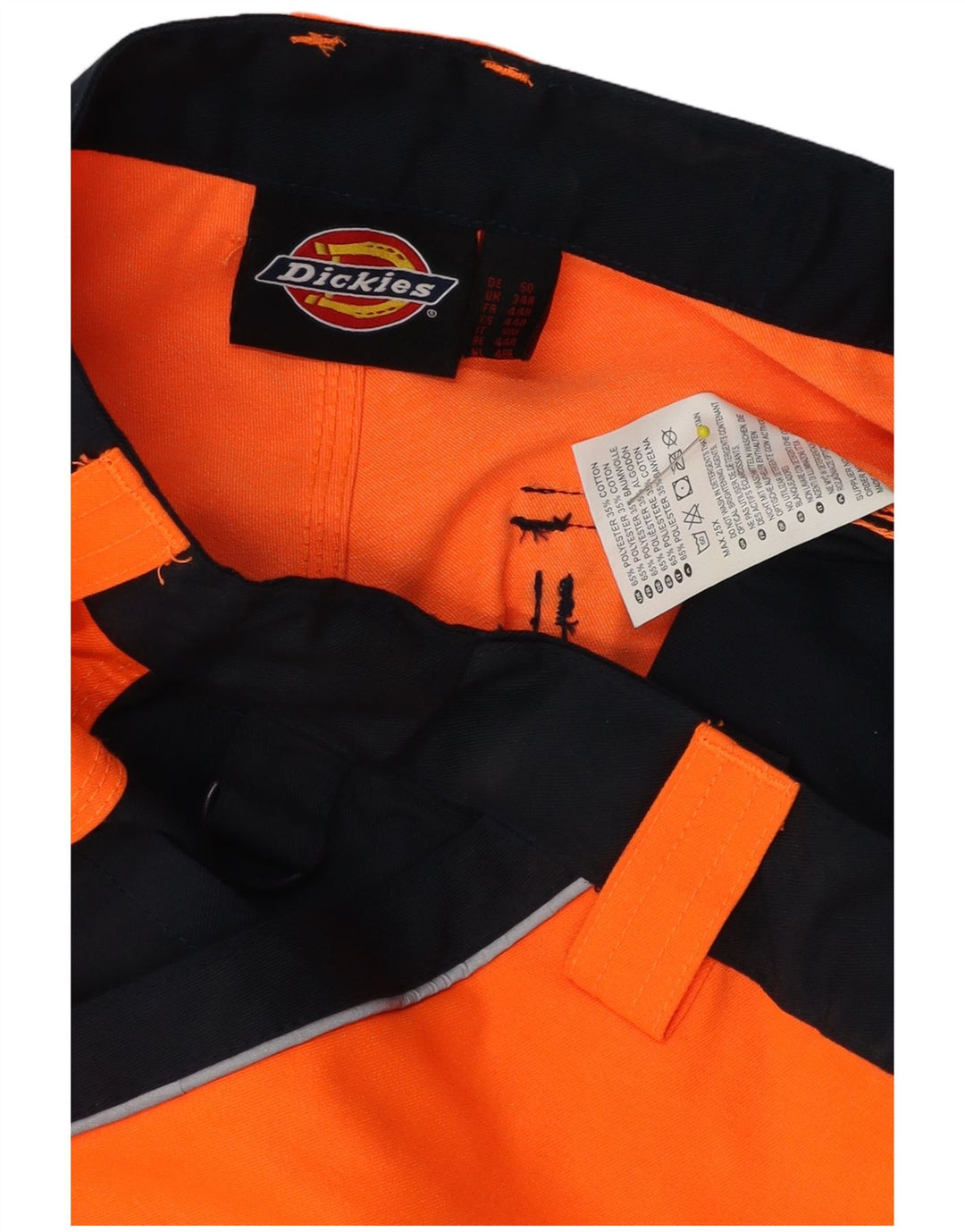 Мужские шорты-карго Dickies Hi-Vis W34, большие оранжевые цветные блоки