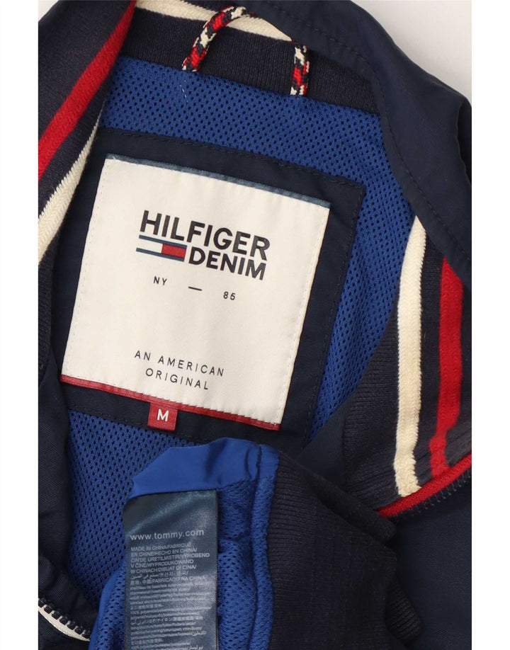 Мужская куртка-бомбер Tommy Hilfiger UK 38, средний темно-синий в полоску, полиамид