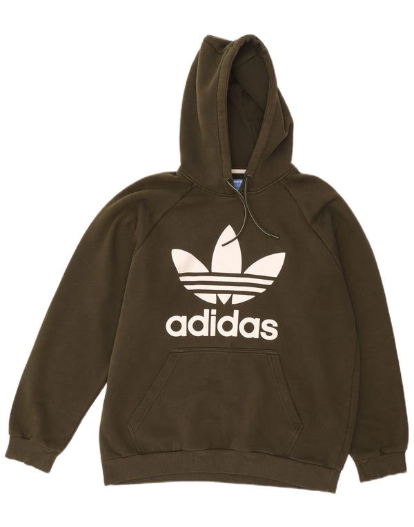 Мужской джемпер с капюшоном Adidas с рисунком, большой хлопок цвета хаки