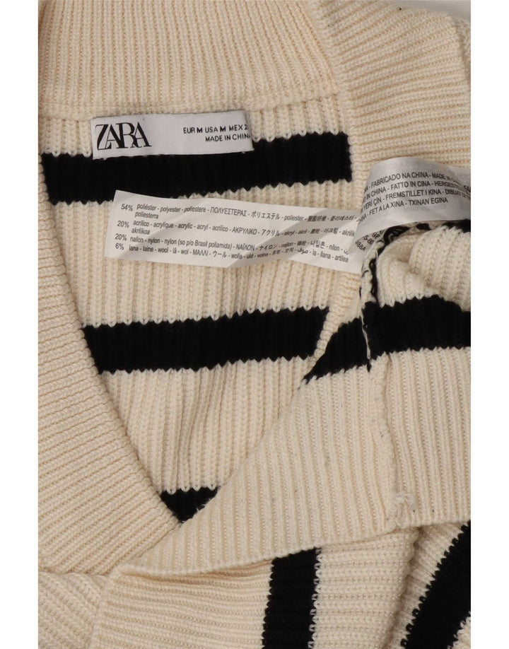 Женская майка Zara Vest UK 14, средний цвет, полиэстер в белую полоску