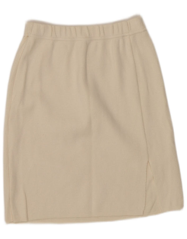 ВИНТАЖНАЯ женская прямая юбка UK 6 XS W24 Белый хлопок