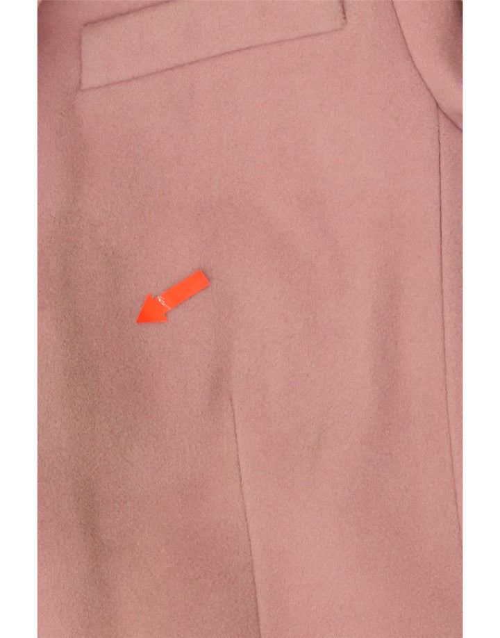 Женское пальто Zara UK 12 из шерсти среднего розового цвета