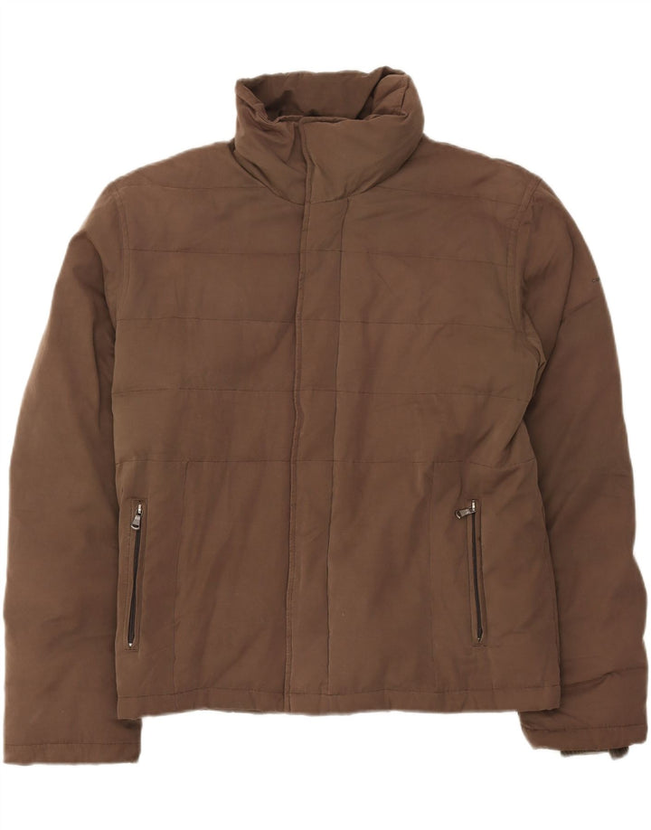 CALVIN KLEIN JEANS Mens Padded Jacket UK 42 XL Brown Polyester
