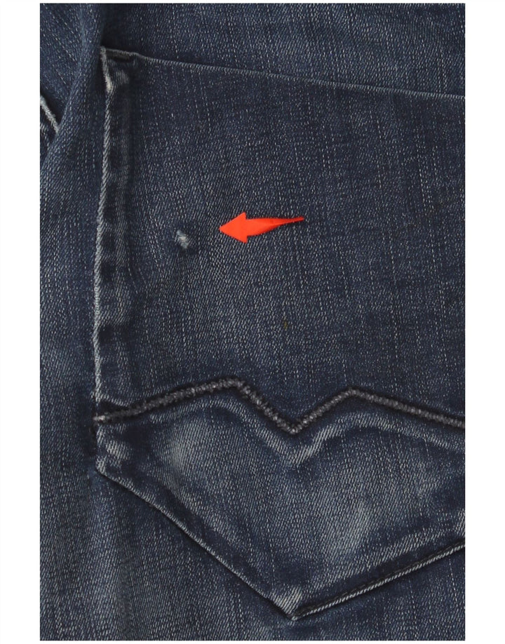 Мужские прямые джинсы HUGO BOSS W34 L32 темно-синие, хлопок