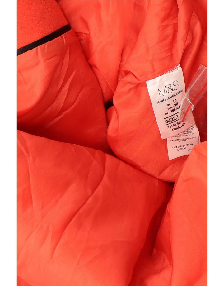 Женское пальто Marks & Spencer UK 10 маленькое оранжевое из полиэстера