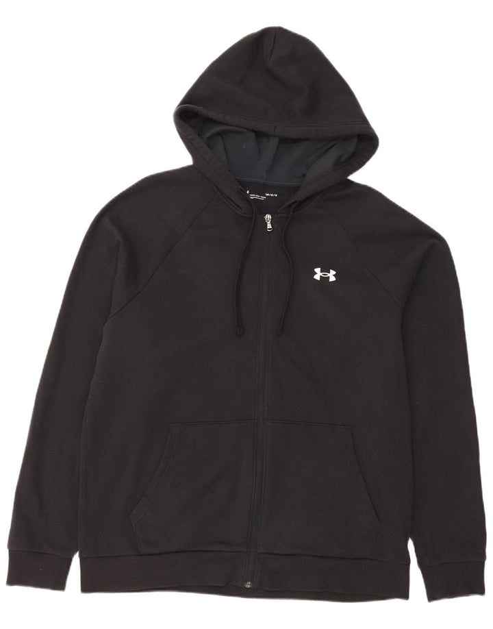 Мужской свитер с капюшоном на молнии Under Armour, большой черный, хлопковый