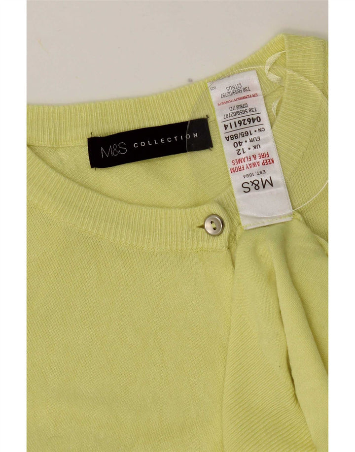 Женский кардиган Marks & Spencer UK 12, средний желтый вискоза