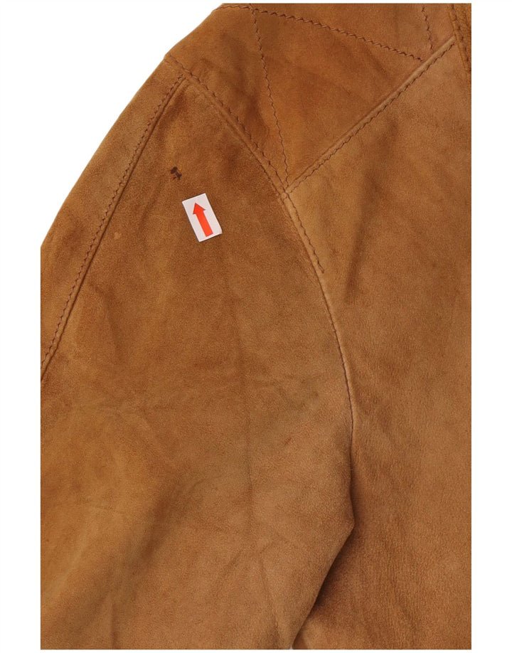 Винтажная мужская замшевая куртка-бомбер IT 44 XS Коричневый