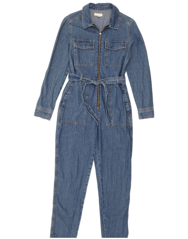 Женский джинсовый комбинезон с длинными рукавами Topshop UK 10, маленький синий хлопок